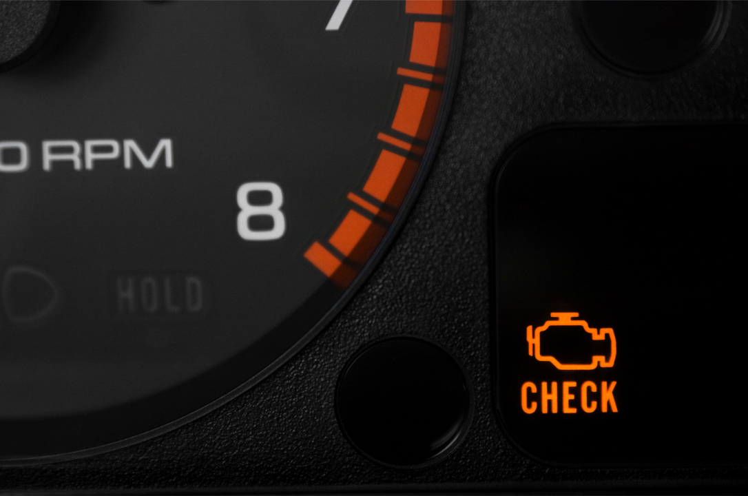 check engine light on car dashboard